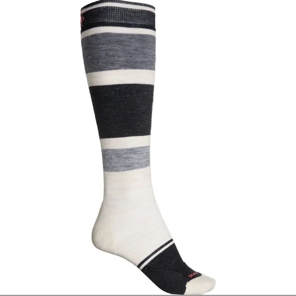 SmartWool XL Black Ivory Moonbeam Snowboard Targeted Cushion Wool Blend Socks